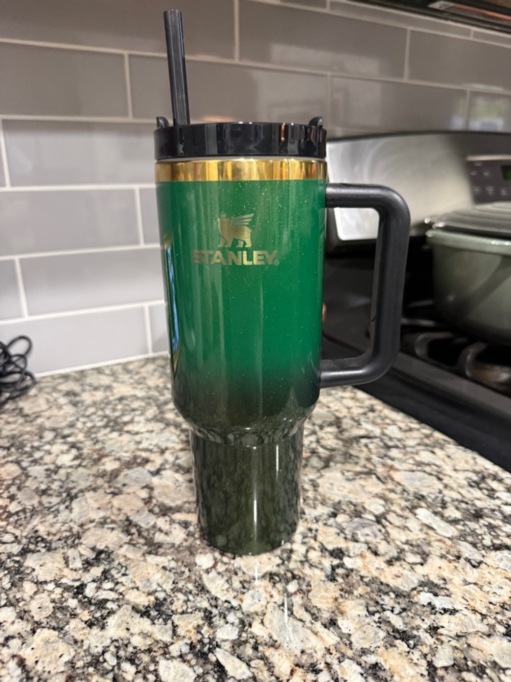 Stanley Wicked Elphaba  Green Tumbler with Gold Accent and Handle